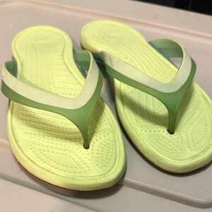 CROCS Green and White Women's Sandals
